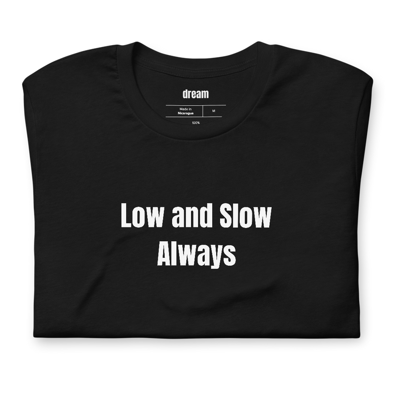 Low and Slow Always - BBQ Pitmaster t-shirt