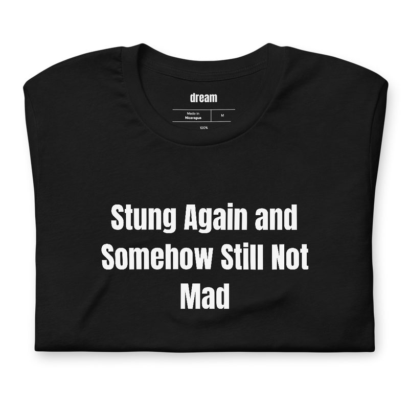 Stung Again and Somehow Still Not Mad - Backyard Beekeepers t-shirt