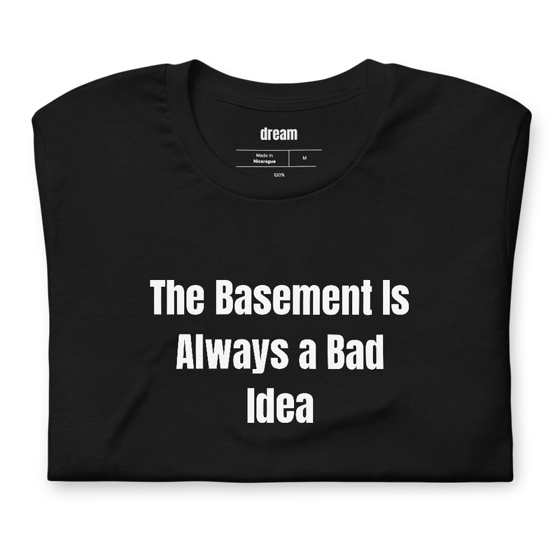 The Basement Is Always a Bad Idea - Horror Movie Fanatics t-shirt