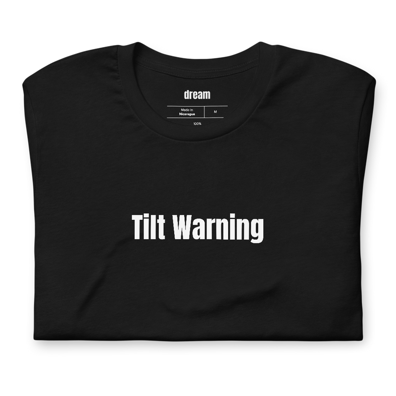 Tilt Warning - Pinball t-shirt