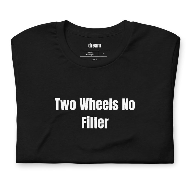 Two Wheels No Filter - Motorcycle Rider t-shirt
