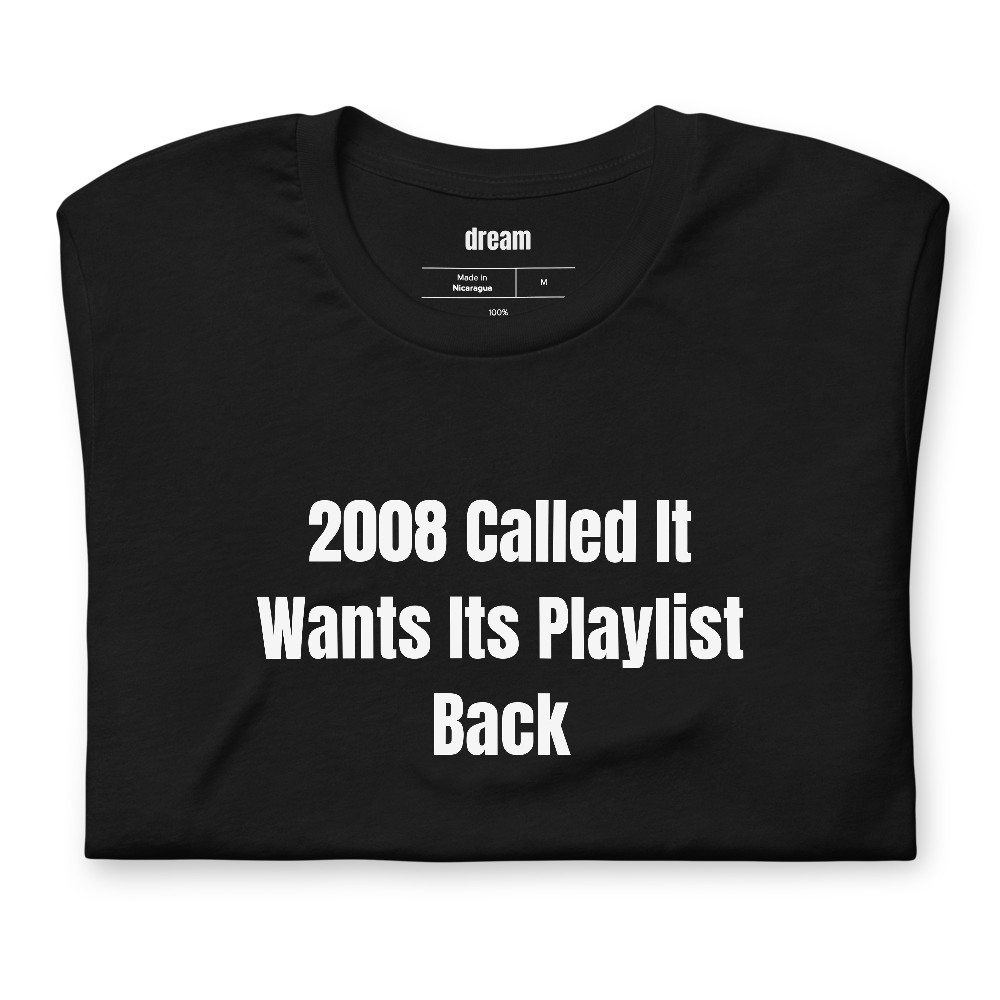 2008 Called It Wants Its Playlist Back - Recession Pop t-shirt