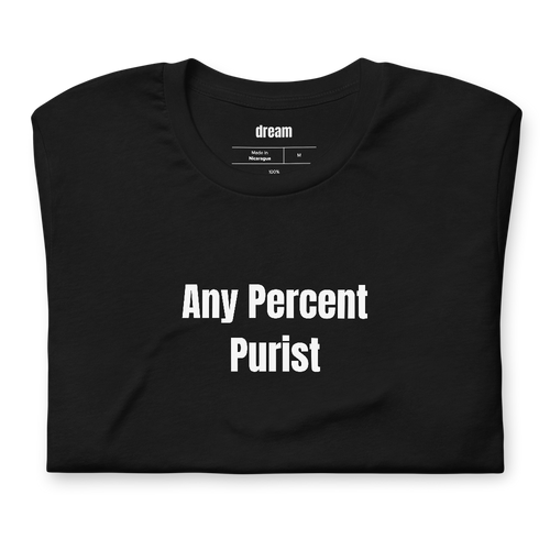 Any Percent Purist - Speedrunning t-shirt