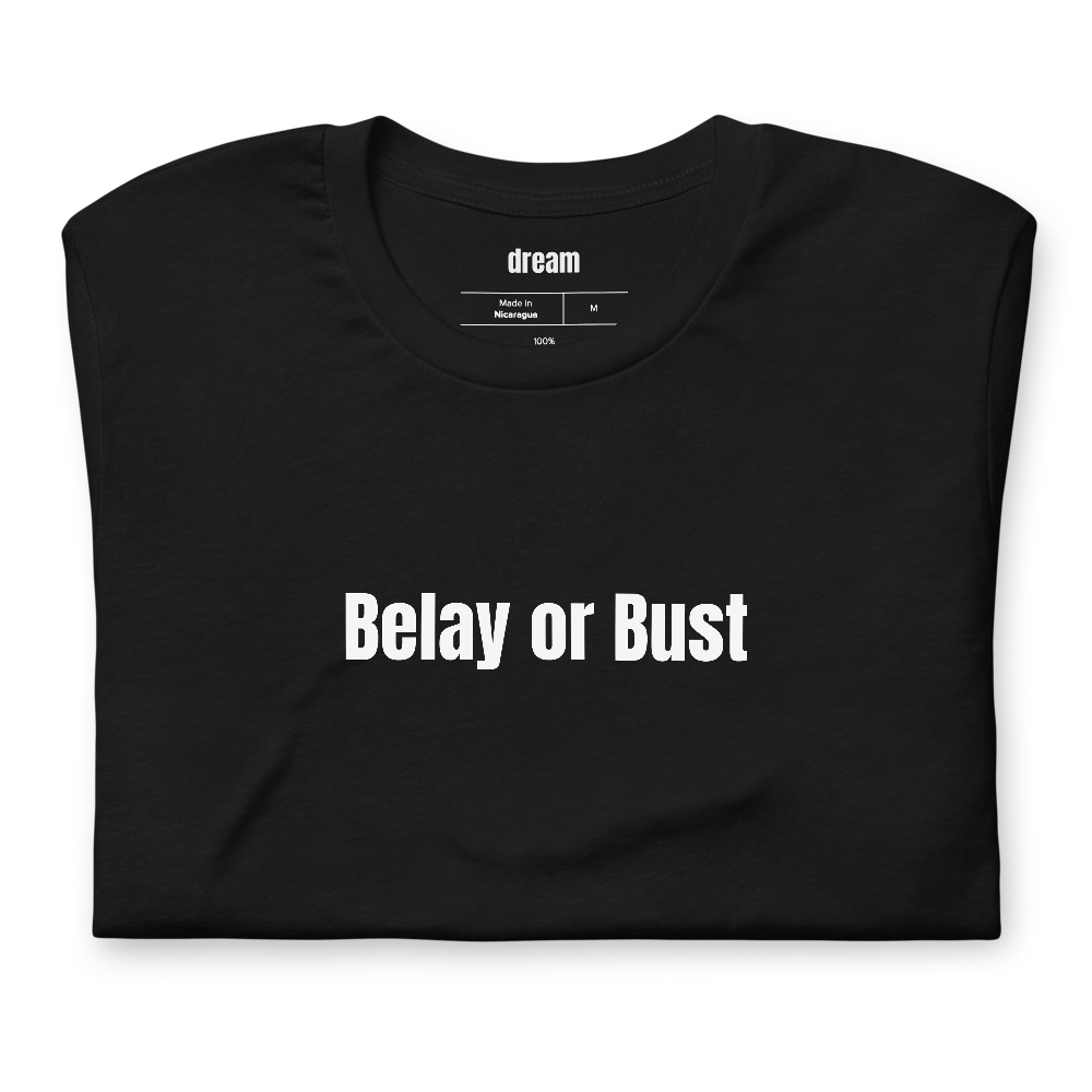 Belay or Bust - Rock Climbing t-shirt