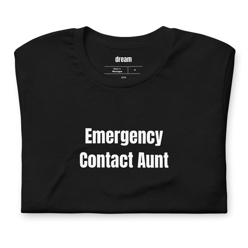 Emergency Contact Aunt - Cool Aunt t-shirt