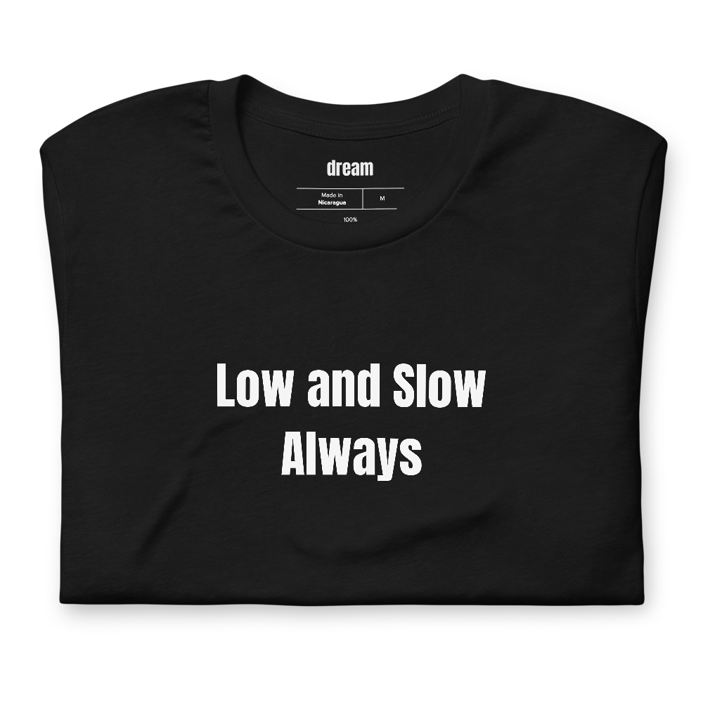 Low and Slow Always - BBQ Pitmaster t-shirt