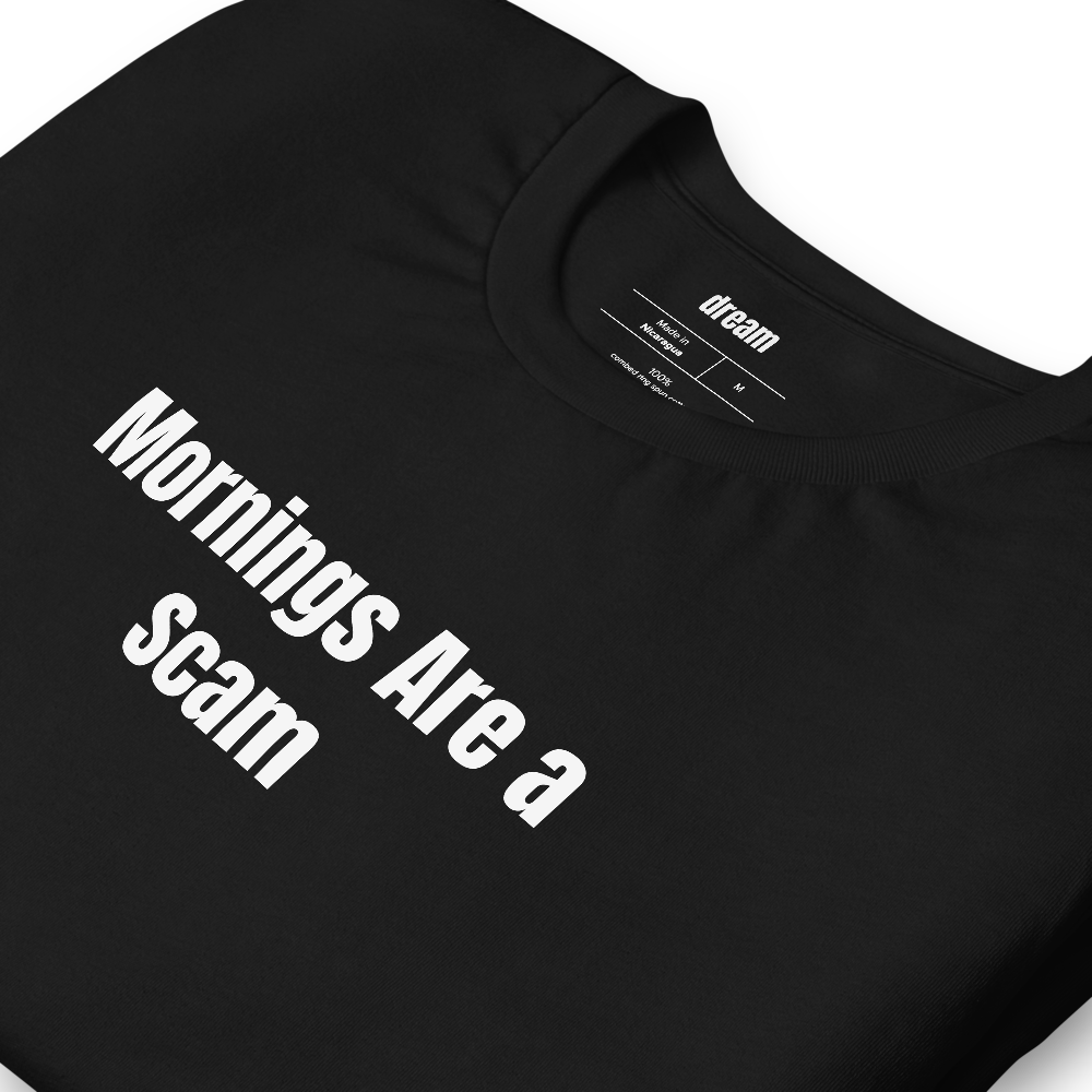 Mornings Are a Scam - Not a Morning Person t-shirt