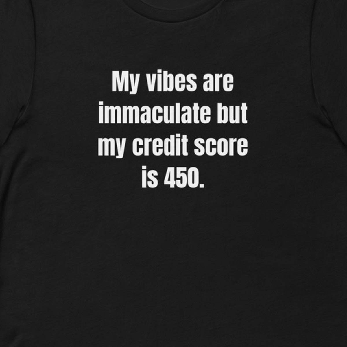 My vibes are immaculate but my credit score is 450. - Professional Bad Influence t-shirt