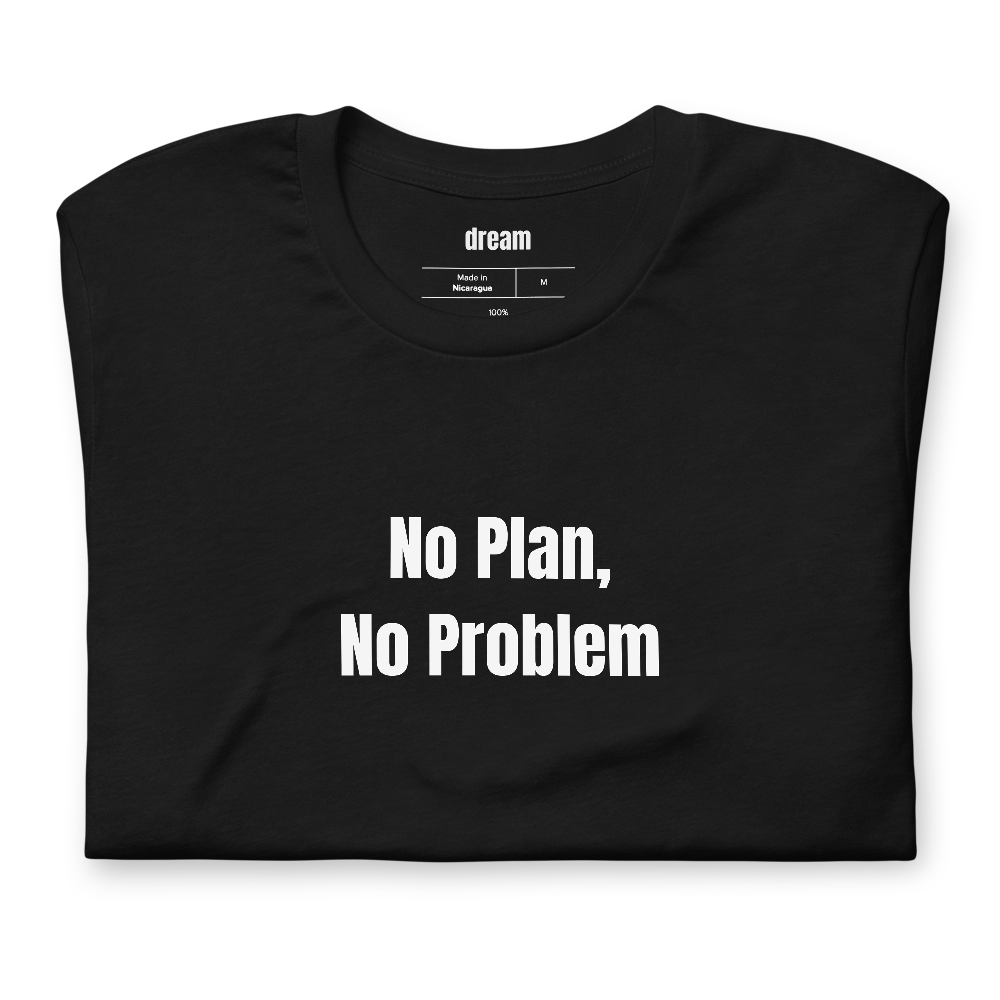 No Plan, No Problem