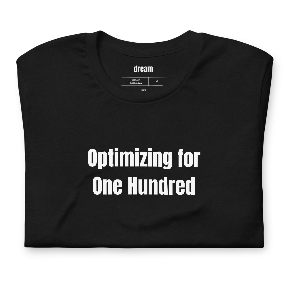 Optimizing for One Hundred - Longevity Bro t-shirt