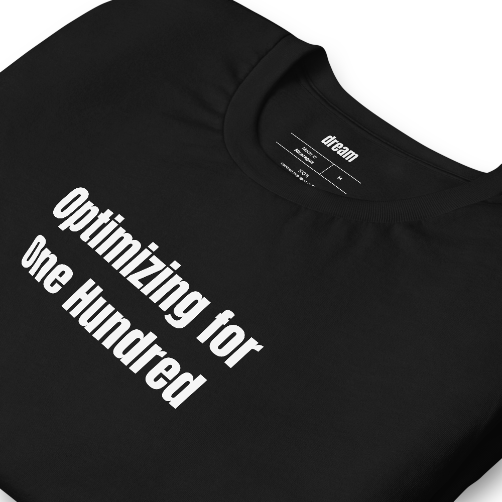 Optimizing for One Hundred - Longevity Bro t-shirt