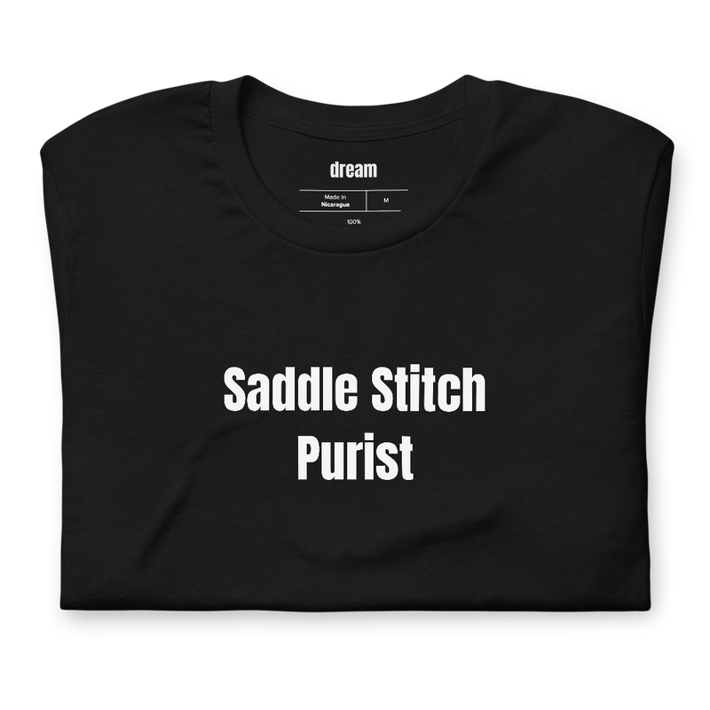 Saddle Stitch Purist - Leathercraft t-shirt
