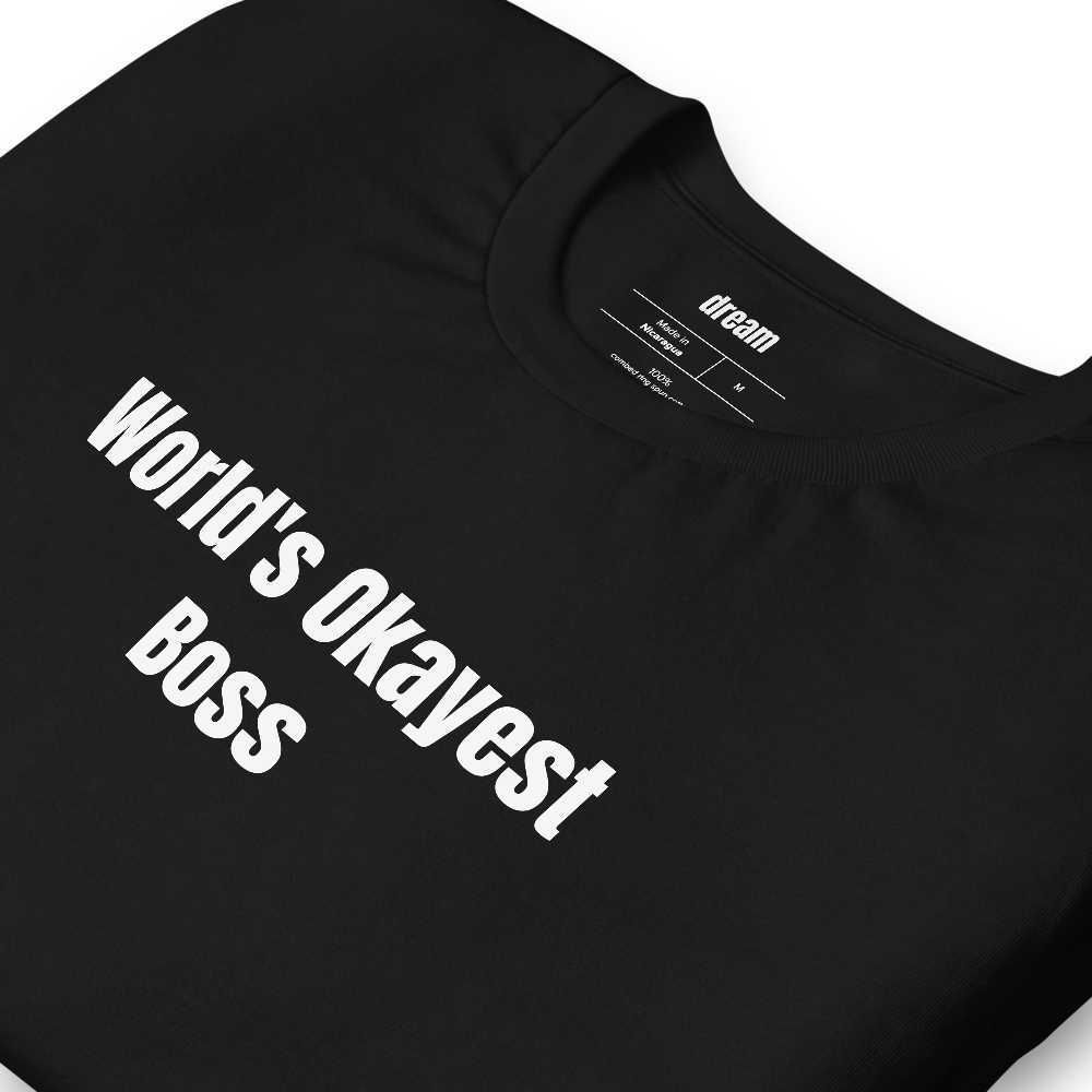 World's Okayest Boss - Gift For Boss t-shirt