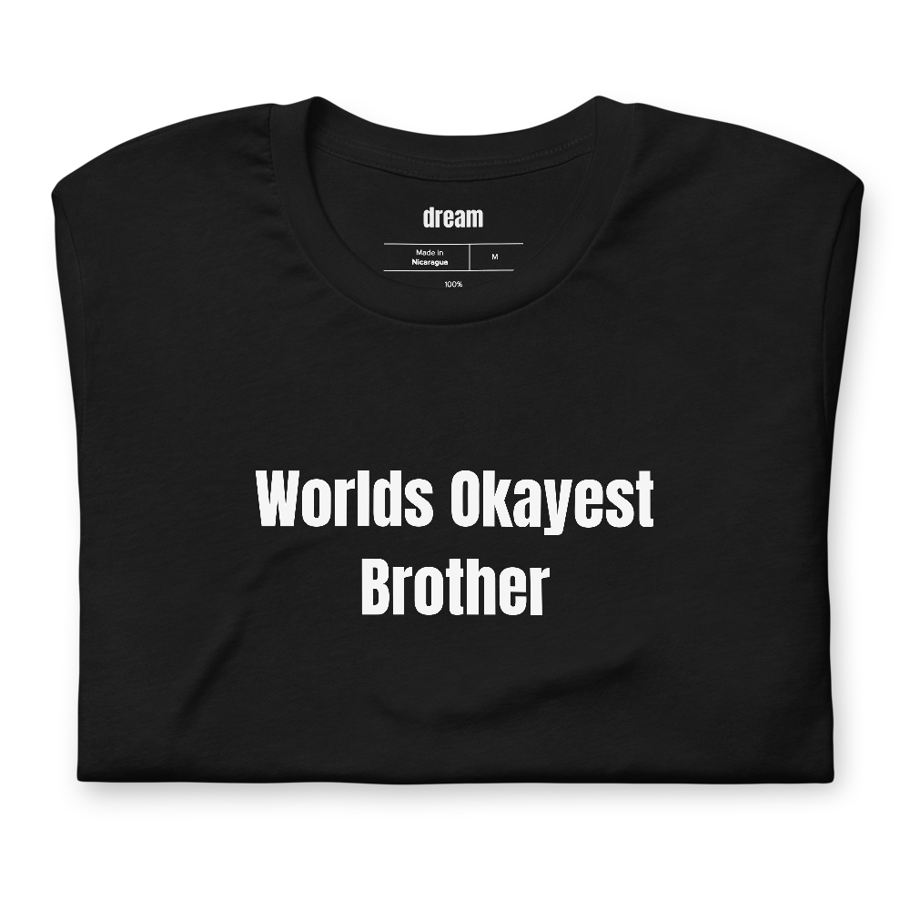Worlds Okayest Brother - Sibling Gifts t-shirt